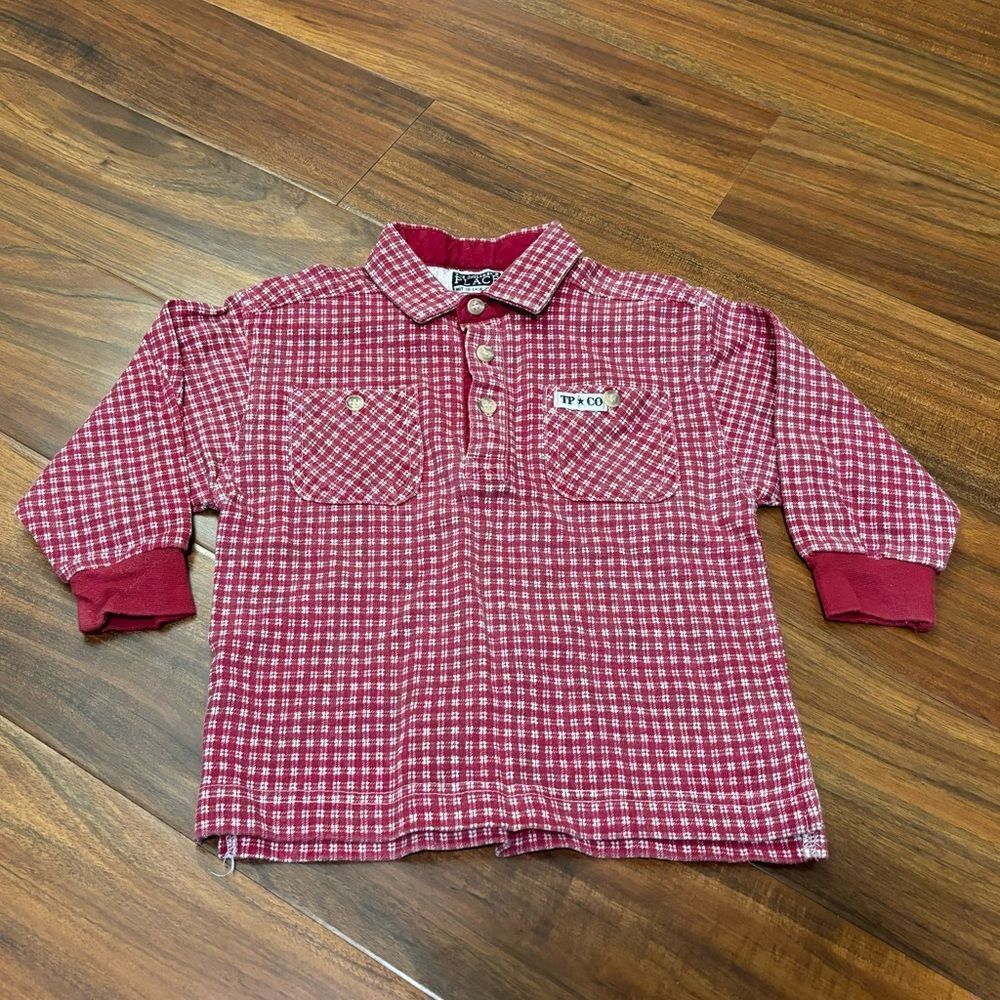 The Children’s Place Vintage Red Plaid Long Sleeve Heavy Shirt